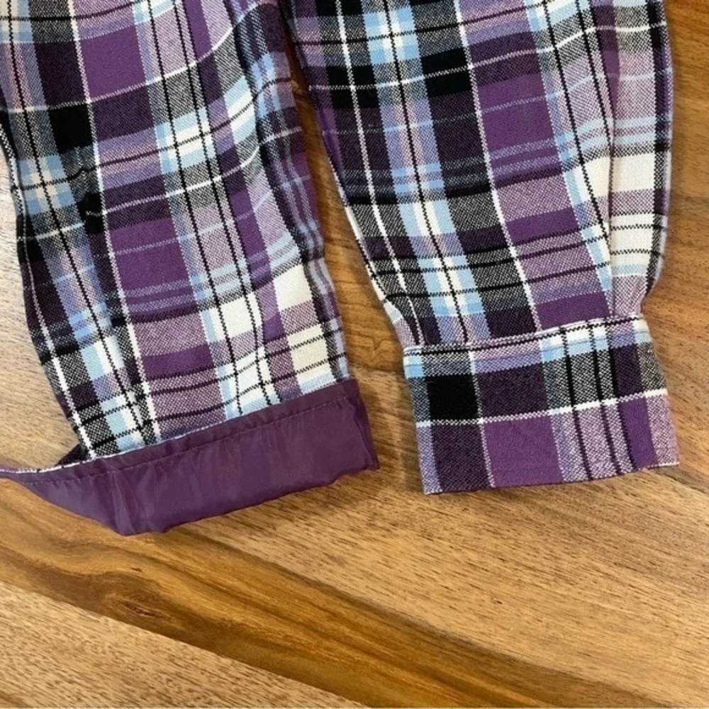 Scandia Woods Button Down Plaid Purple Lined Long‎ Sleeve Shirt sz M Cabincore